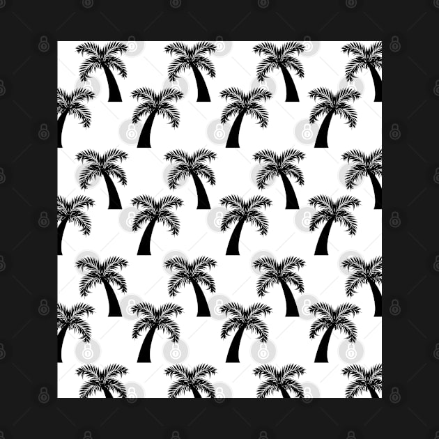 Black and white palm tree pattern by Spinkly