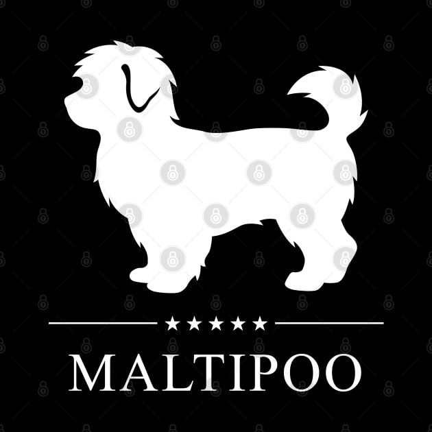Maltipoo Dog White Silhouette by millersye