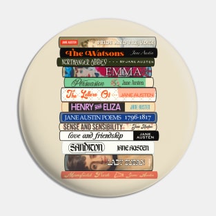 Jane Austen Books Stack Pin