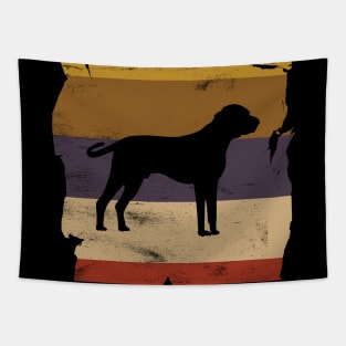 Black Mouth Cur Distressed Vintage Retro Silhouette Tapestry