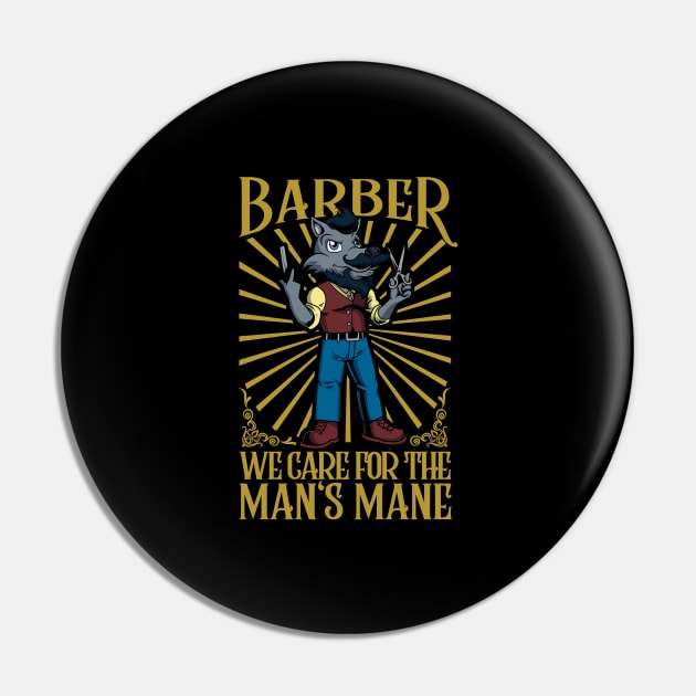 We care for the man's mane - Barbier Pin by Modern Medieval Design