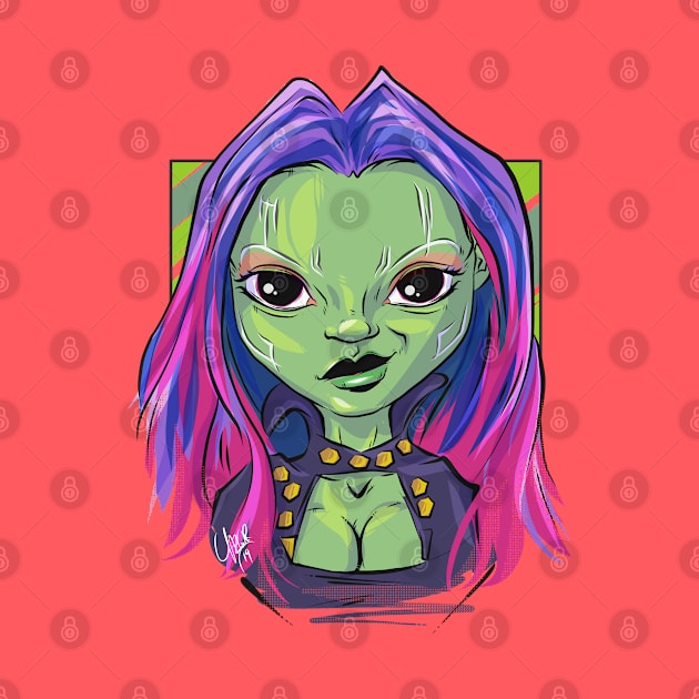 Pop Culture Caricature #4 - Gamora by yazgar