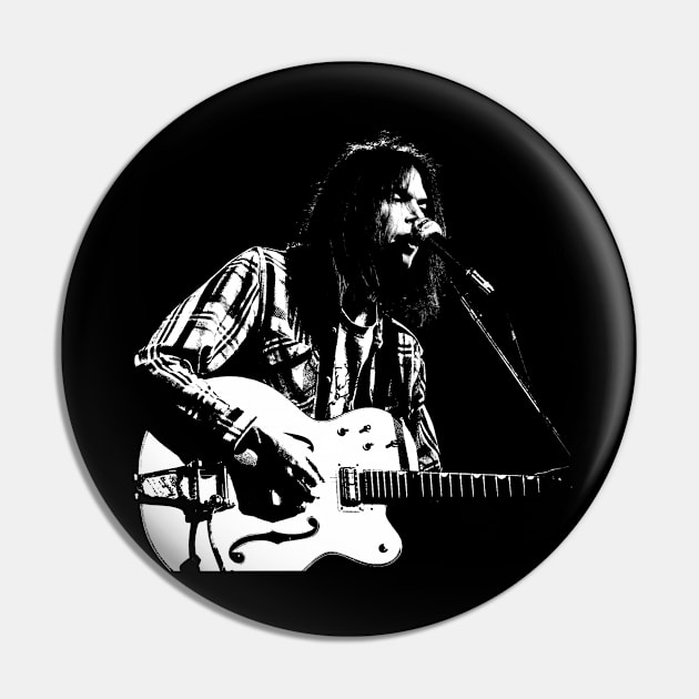 Neil Young's Harvest of Hits Embrace the Legendary Music with a Stylish T-Shirt Pin by Angel Shopworks