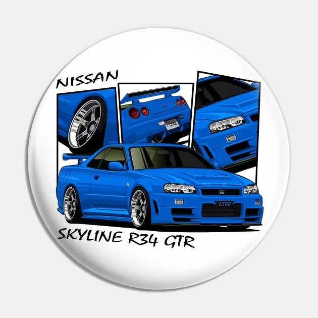 Nissan Skyline GTR R34, JDM Car Pin by T-JD
