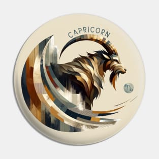 Capricorn Crest Zodiac Sign Pin