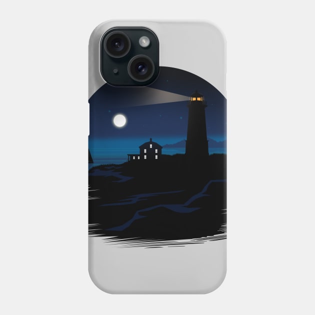 Lighthouse - Night Phone Case by adamzworld