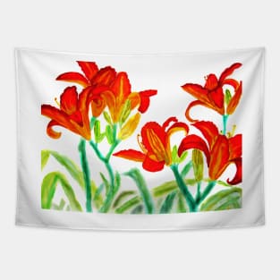 Red lilies Tapestry