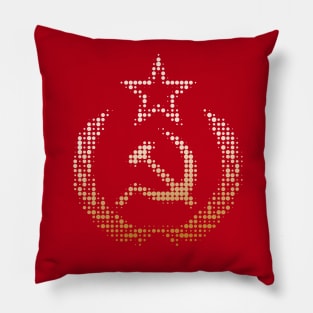 Soviet Red Star, Hammer And Sickle Halftone Style Pillow