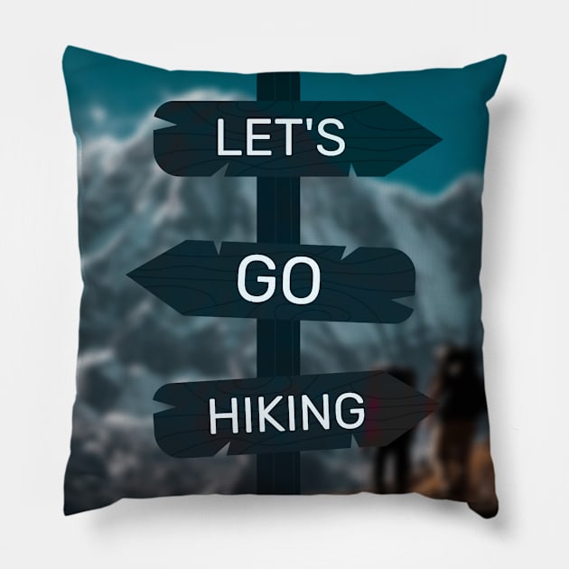 Let's go hiking Pillow by Artaron