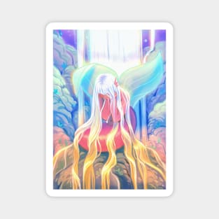 Fairy mermaid crying in a waterfall Magnet