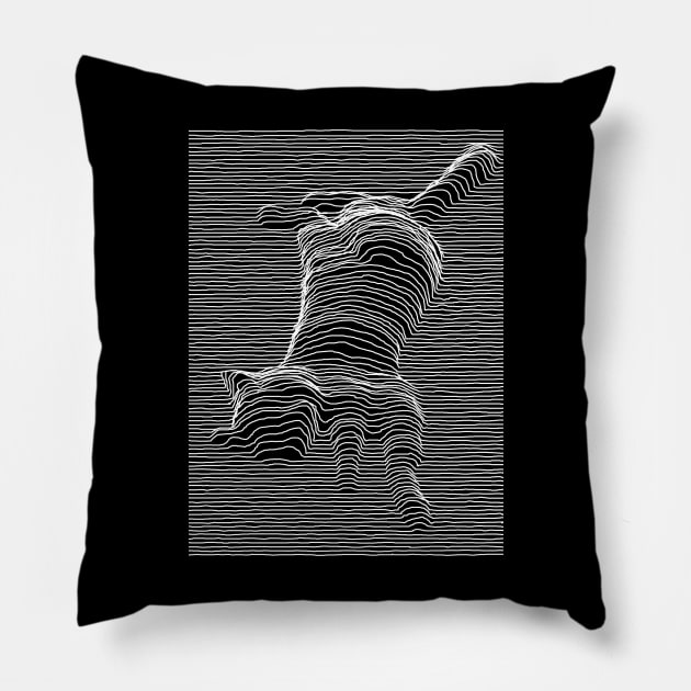 Meow Division: Unknown Pleasures Pillow by Evarcha