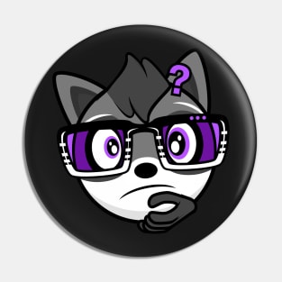 Confused Raccoon Rocky Pin