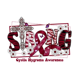 Cystic Hygroma Awareness - cross ribbon Strong hope love T-Shirt