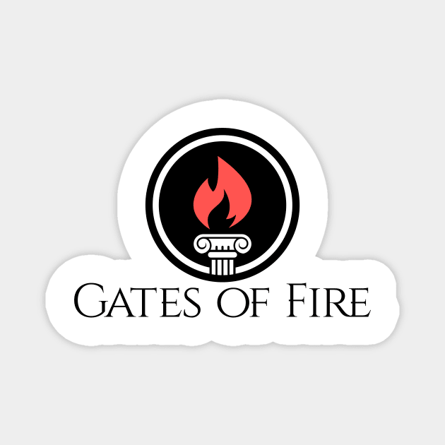 Gates of Fire logo - Black on White Magnet by GatesOfFire