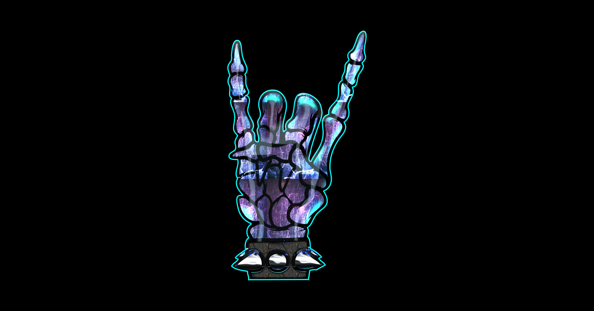 THROW UP THE HORNS moonlight Music TShirt TeePublic