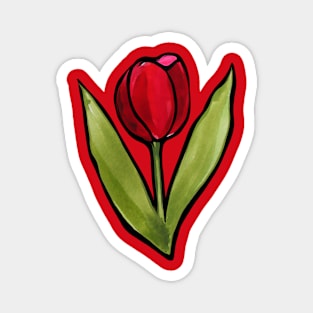 Red Tulip Magnet