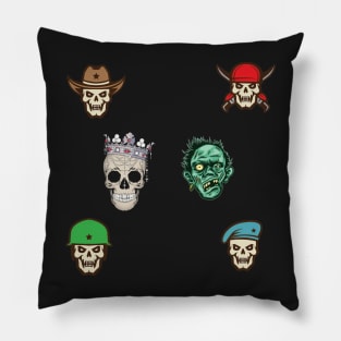 Ghost skull stickers pack Pillow