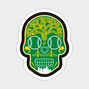 Kelly Green Oakland Sugar Skull Magnet