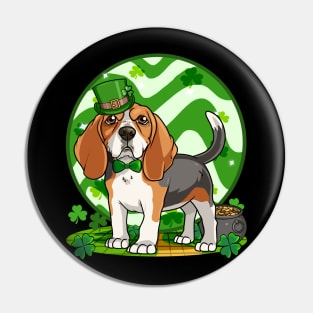 Beagle Leprechaun St Patricks Day Irish Dog Pin