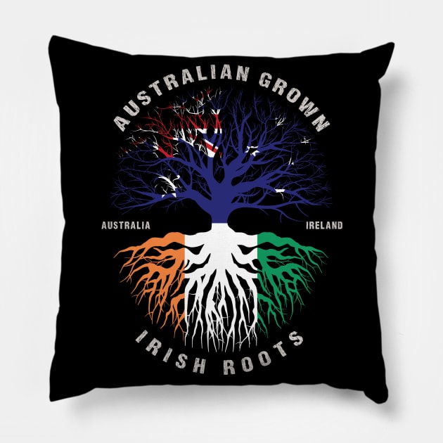 Australian Grown Irish Roots Ireland Flag  - Patricks Day Pillow by heart teeshirt