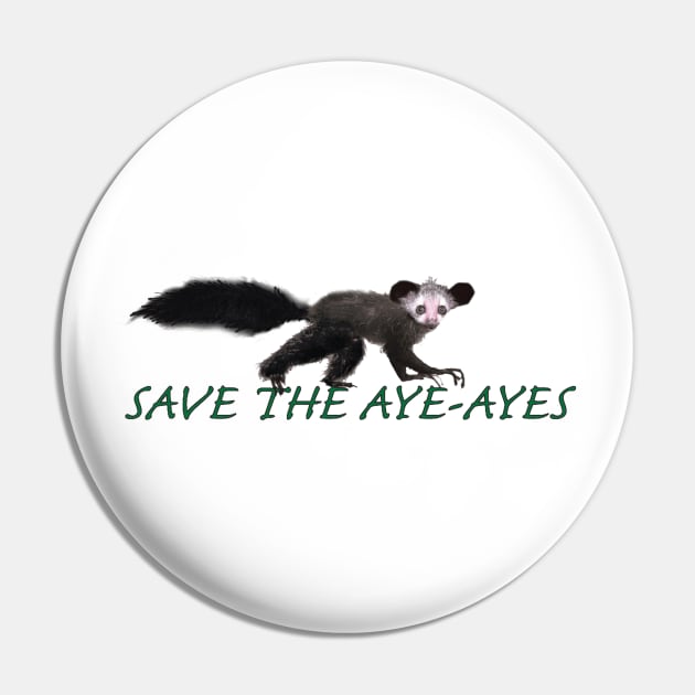 Sace The Aye-Ayes Pin by Wickedcartoons