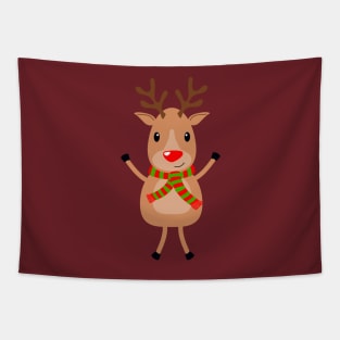 Christmas Reindeer Celebrating Tapestry