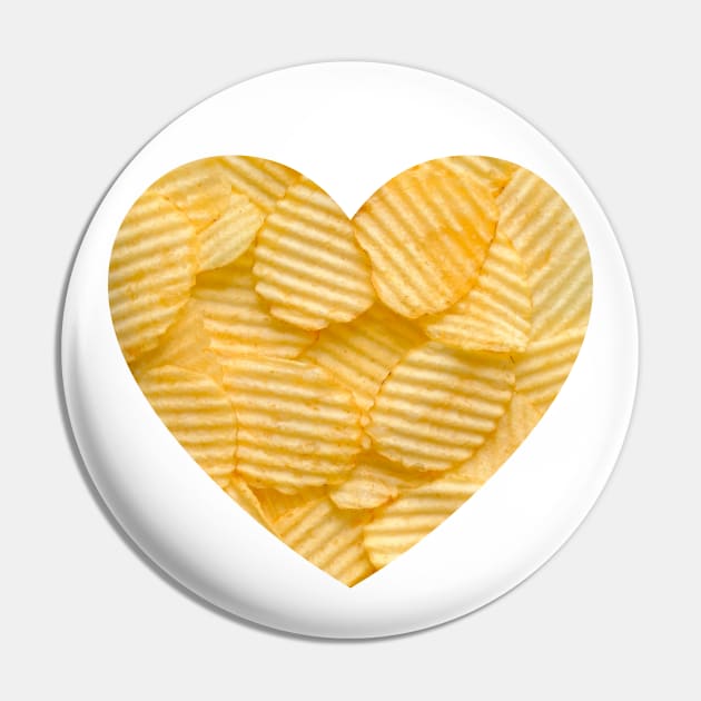 Ripple Potato Chips Photo Heart Pin by love-fi