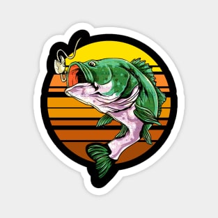 Retro vintag bass fish Magnet