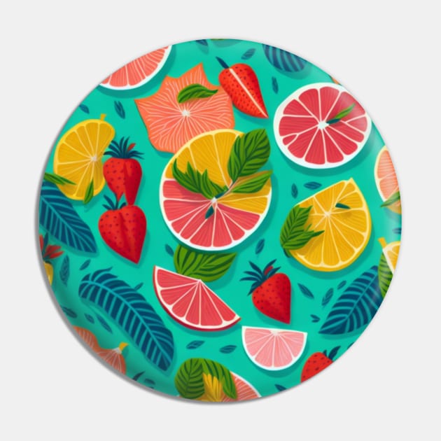 Tropical Summer Fruits Pin by likbatonboot