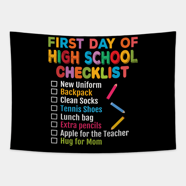 First Day of High School Teacher Student Back to School 2019 Tapestry by BestSellerDesign