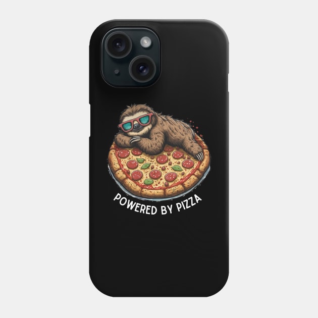 Sloth Life: Powered by Pizza Phone Case by JollyCoco