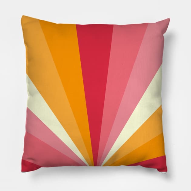 Retro 60's Sunrise Pillow by KathrinLegg