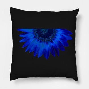 blue sunflower feathers Pillow