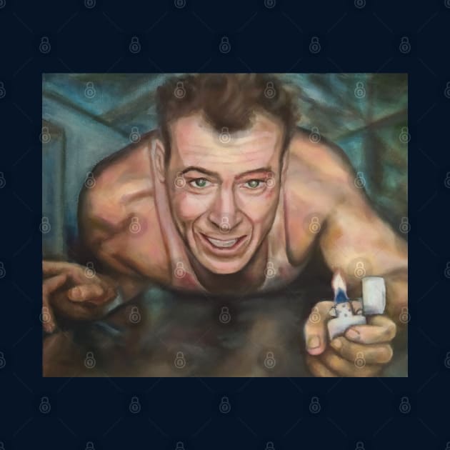 Die Hard (1988) John McClane Oil Painting by SPACE ART & NATURE SHIRTS 