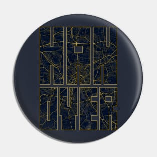 Hanover, Germany City Map Typography - Gold Art Deco Pin