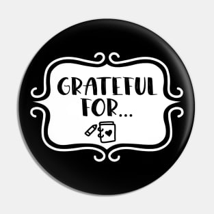 Grateful for... - Gratitude Journaling Retro Typography Pin