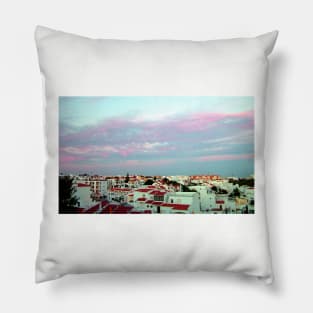 Albufeira rooftops Pillow