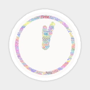 Time Clock Silhouette Shape Text Word Cloud Magnet