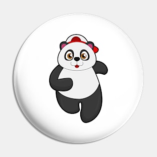 Panda at Running with Cap Pin