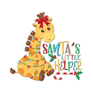 Santa's Little Helper Baby Giraffe T-Shirt