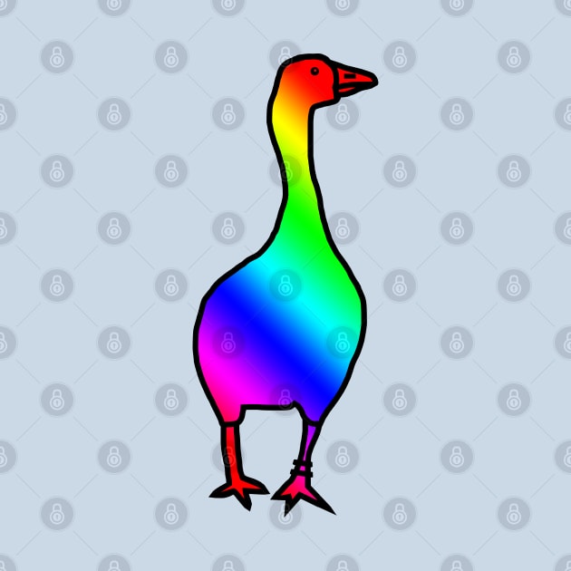 Bright Rainbow Gaming Goose by ellenhenryart