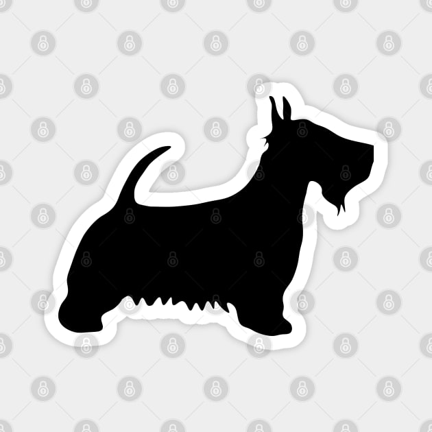 Scottish Terrier Dog Silhouette - Black Magnet by MacPean