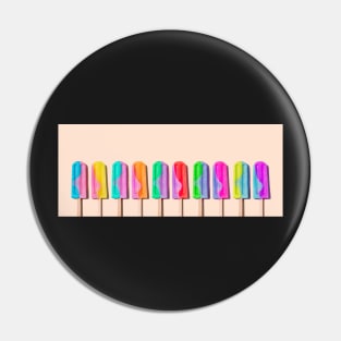 Row of rainbow-colored icecream lollies Pin