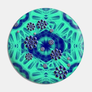 Popping trippy flowers on kaleidoscope Pin