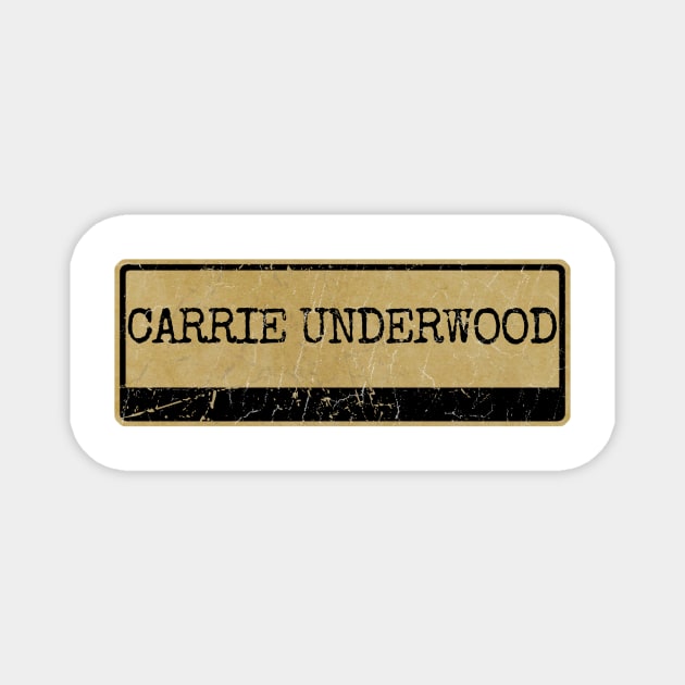 Aliska text black retro - Carrie Underwood Magnet by Aliska