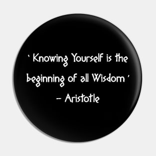 Know Thyself Pin