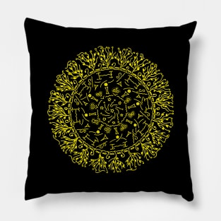 My 'very' Second - hand drawn - Mandala :) - Yellow Pillow