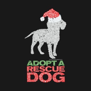 Christmas Adopt A Shelter or Rescue Dog Circle Design T-Shirt