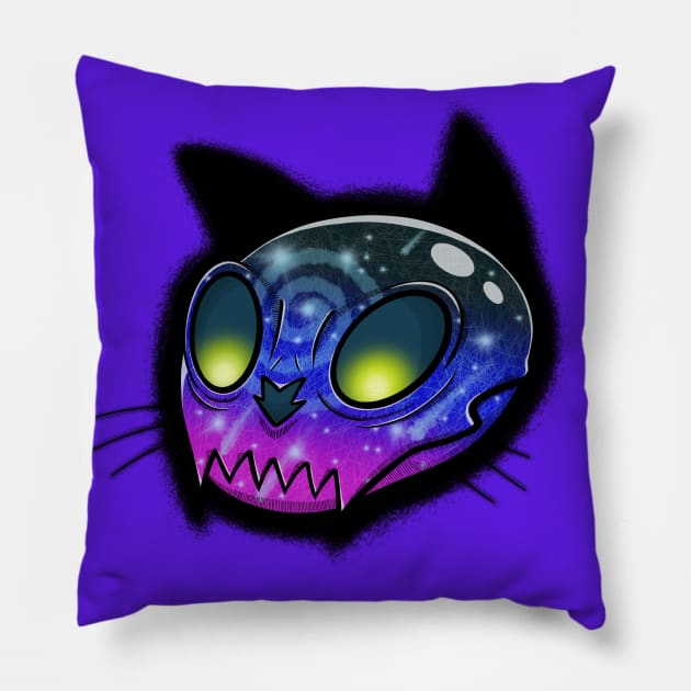 Cat skull Pillow by Gerty