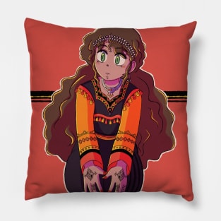 Amazigh algerian moroccan tunisian girl Pillow